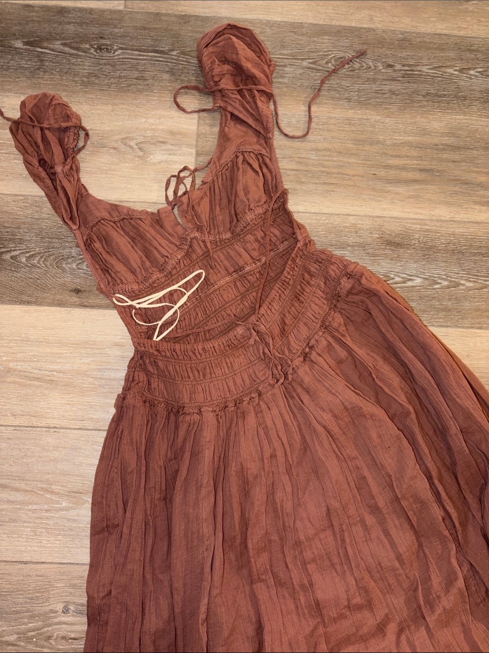 Free People Terracotta Smocked Maxi Dress - Picture 3 of 4